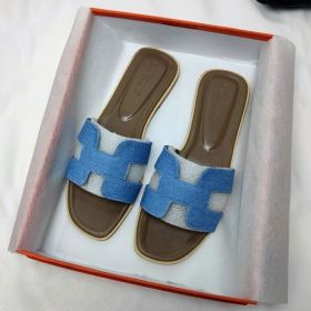 Womens Summer Sandals Beach Flat Female Slippers Outdoor Sandals Shoes (Color: Denim Blue, size: US7=UK4=EU 37)