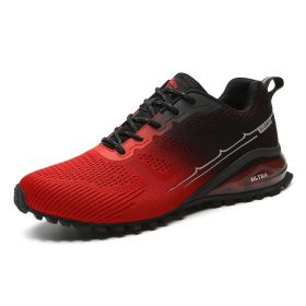 Hiking Shoes Men Trekking Mountain Climbing Boots Backpacking Non-slip Trail Hiking Sneakers Men's Amped Hiking Boots for Male (Color: black red, size: 45)