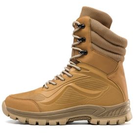 Tactical Shoes Men Hiking Boots Outdoor Camping Autumn Military Boots Microfiber Mountain Climbing Shoes Forces Equipment 39-45 (Color: sand, size: 44)