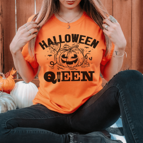 Halloween Queen T-Shirt (Color: Burnt Orange, size: L)