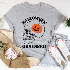 Halloween Obsessed T-Shirt (Color: Athletic Heather, size: 2XL)