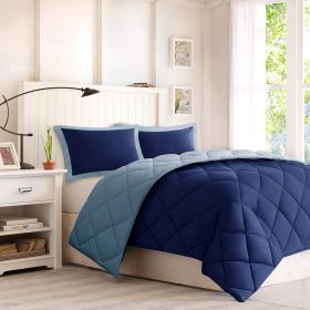 3M Scotchgard Diamond Quilting Reversible Down Alternative Comforter Set (Color: as Pic)