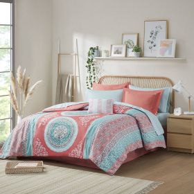 Boho Comforter Set with Bed Sheets (Color: as Pic)