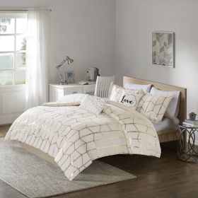 Raina Metallic Printed Comforter Set (Color: as Pic)