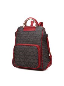 MKF Collection June M logo Printed Vegan Leather Women Backpack by Mia k (Material: Vegan Leather, Color: Red)