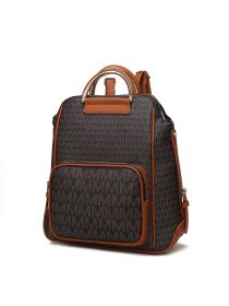 MKF Collection June M logo Printed Vegan Leather Women Backpack by Mia k (Material: Vegan Leather, Color: Brown)