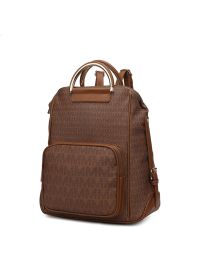 MKF Collection June M logo Printed Vegan Leather Women Backpack by Mia k (Material: Vegan Leather, Color: Tan)