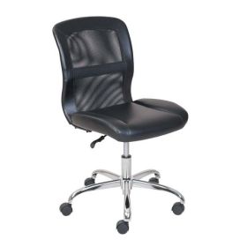 Mid-Back, Vinyl Mesh Task Office Chair (Color: Black)