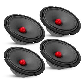 5 CORE 8 Inch Mid-Range Bullet Pro Audio Car Speaker, Red Aluminium Bullet (size: 4 PCS)