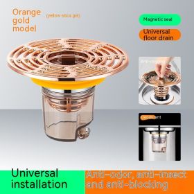 Deodorant Floor Drain Core Small Caliber Bathroom Sewer Pipe Anti-odor Insect-proof Magnetic Filter Screen Artifact Export Universal (Option: Gold pillar-1pcs)