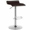 Set of 2 Modern Design Adjustable PU Leather Backless Bar Stools