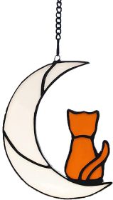 Moon Cat Flat Pendant Acrylic Indoor Window Decoration Commemorative Gift (Option: 4 Colors)