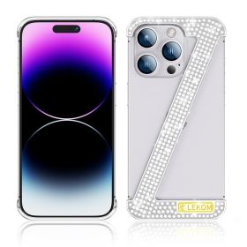 15Promax Phone Case Metal 14 Drop Protective Case Diamond (Option: Silver-Iphone14PRO)