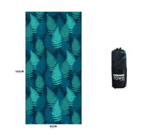 Printed Swim Microfiber Beach Towel (Option: Middle lake blue conifer-80x160cm opp bag)