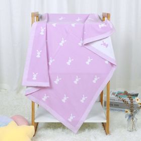 Baby Cartoon Knitted Cotton Cute Windproof Blanket (Option: Light Purple)