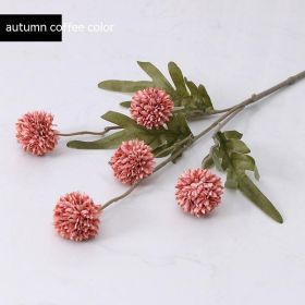 5 Dandelion Wedding Living Room Decoration Flowers Ornaments (Option: Autumn Coffee Color)