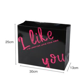 Bouquet Hug Bag Square Flower Packaging Hand Holding Box (Option: I Like Bag Black)