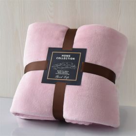 Nap Travel Solid Color Flannel Thickened Blanket (Option: Pink-120x200cm)