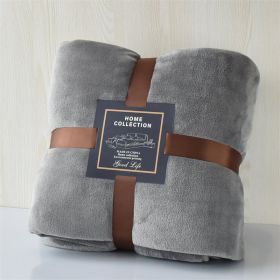 Nap Travel Solid Color Flannel Thickened Blanket (Option: Gray-230x250cm)