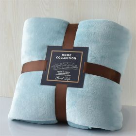 Nap Travel Solid Color Flannel Thickened Blanket (Option: Mint-230x250cm)