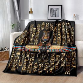 Ancient Egypt Mysterious Symbol 3D Digital Printing Flannel Nap Blanket Wholesale (Option: 14th-100*130cm)