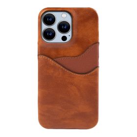 Leather Anti-aging Card-inserting Mobile Phone Protective Cover (Option: Brown-Google Pixel7Pro)