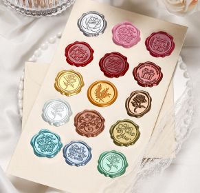 Picture Wax Sticker Wax Seal Sticker Sealed Envelope Wedding Invitation Wine Bottle Gift Decorative Sealed Sticker (Option: Random-20PCS)