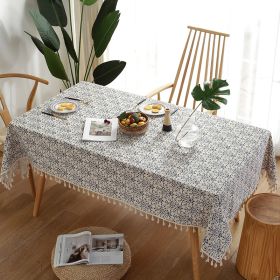 Retro Blue And White Porcelain Chinese Square Dining Table Tablecloth (Option: As Shown In The Figure-140X260CM630g)