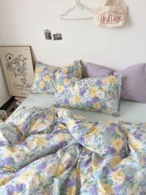 Cream Xia Zhi Ins Floral Vintage Cotton Four-piece Set (Option: Know Whether Floral-Fitted Sheet 1.8m)