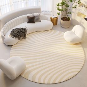 Silent Wind Absorbent Round Carpet Cream Wind Hanging Basket Dressing Table Bedroom Bedside Household Crystal (Option: Stripes 02-120x120cm)